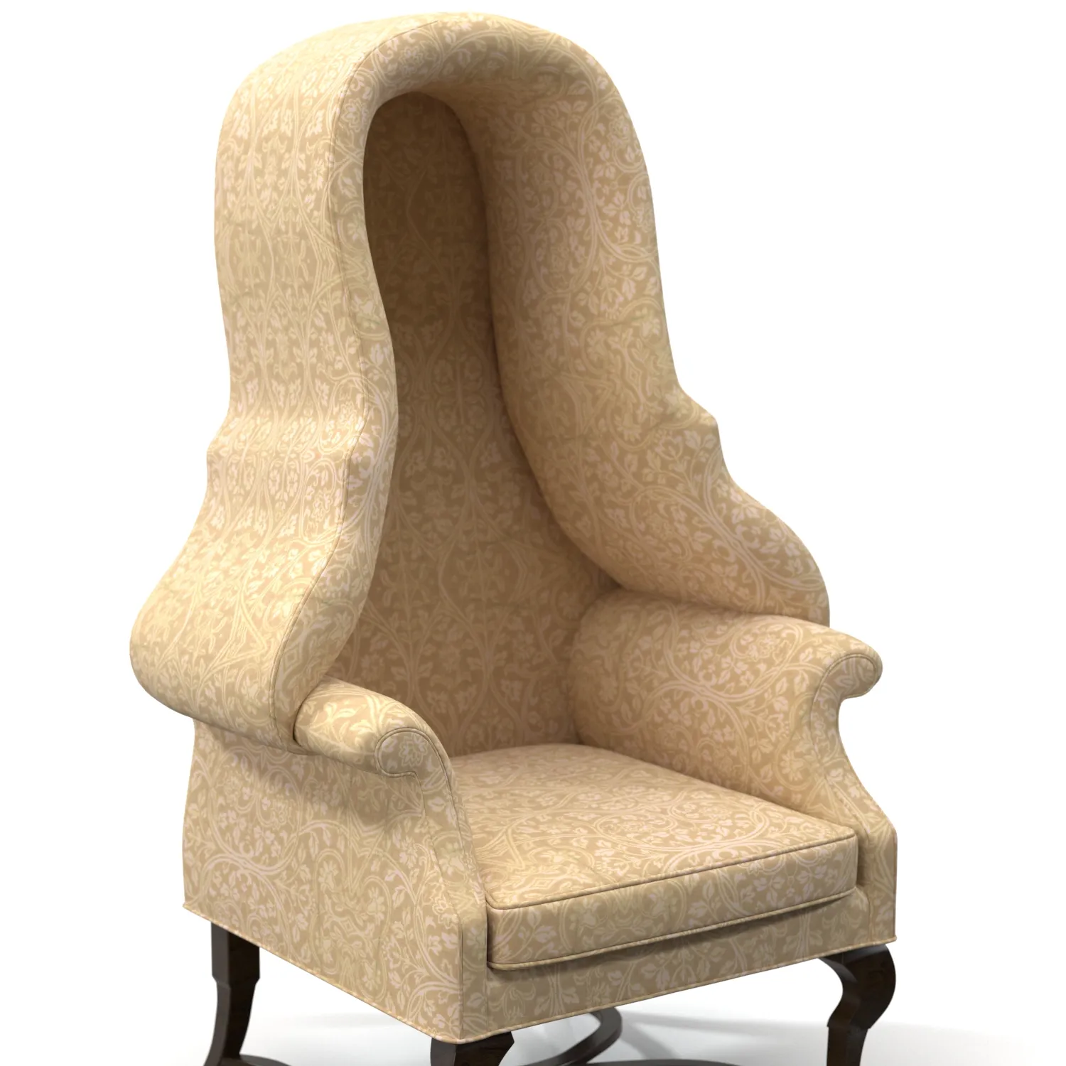 Upholstered Hooded Porters Chair 3D Model_05